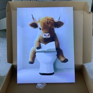 12x16 Canvas Highland Cow Print with hanger